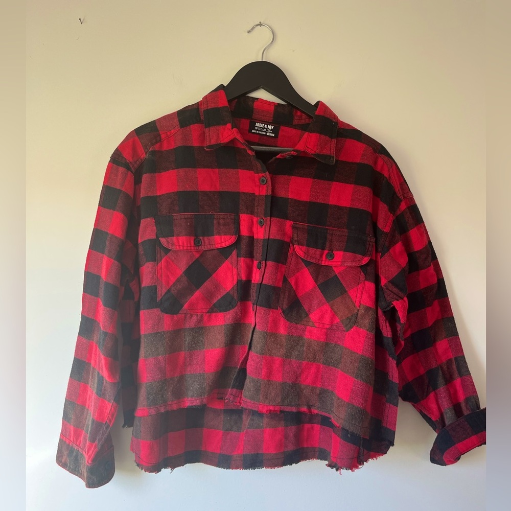 Jolie and Joy Red and Black Plaid Flannel